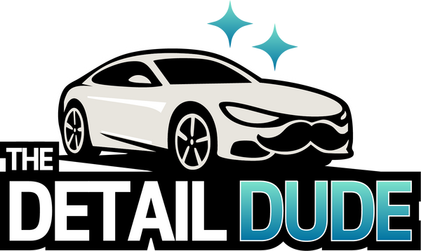 The Detail Dude Logo with a White Car